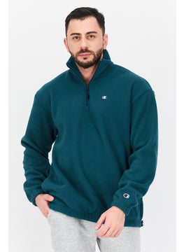 Buy Men Sportswear Fit Long Sleeve Outdoor Sweatshirts, Teal in UAE