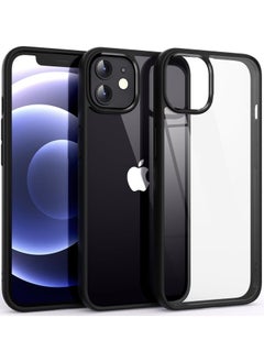 اشتري Shockproof Clear Case for iPhone 11 Not Yellowing Military Drop Protection Hard Clear Back Four Corner Airbags Drop Protection Phone Cover 6.1 inch Black في مصر