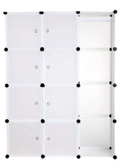 Buy 12-Cube White Storage Cabinet Closet Portable Wardrobe Combination Armoire For Space Saving in Saudi Arabia