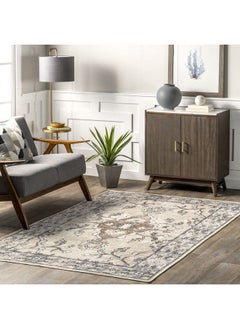 اشتري Adair Traditional Floral Machine Washable Area Rug 5' X 8' Gray في الامارات