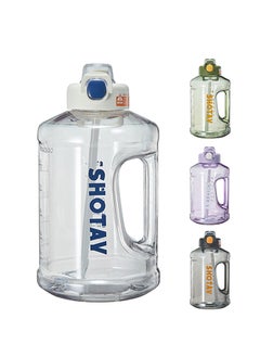 Buy SHOTAY 1.5L Sports Water Bottles Half Gallon Motivational with Time Marker Removable Straw, BPA Free And Leakproof,  Big Water Jug  for Fitness, Gym, Sports And Camping. in Saudi Arabia