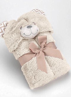 Buy Newborn baby blanket - model: Pompon Bear - size: 75*95 - color: Beige - produced by Mora, Spain. in Egypt