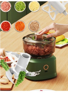 Buy Food processor with multi-function mixer and meat grinder, 2-in-1 table kitchen mixer - green in Saudi Arabia