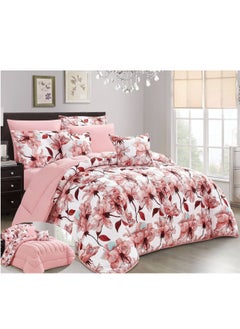 Buy 8-Piece Comforter Set Two-Sided Microfiber Double King Size 240x260 in Saudi Arabia