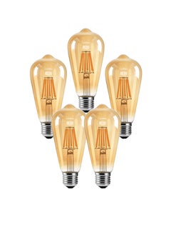 Buy Vintage ST64 LED Edison Light Bulb 2700K Warm White E27 Base 5PCS in Saudi Arabia