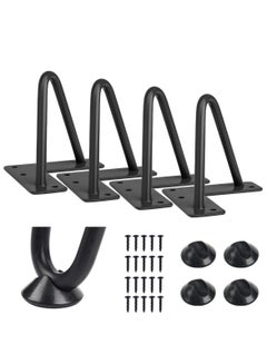 Buy Hairpin Legs 4 Inch Metal Furniture Legs with Floor ProtectorsSet of 4 - Home DIY Projects for Cabinets, Coffee Table Legs, Wardrobes, TV Cabinets, Drawers, Bedside Tables, Sofas, ect in UAE