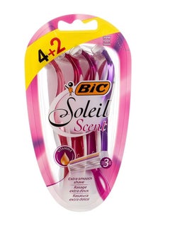 Buy Soleil Scent Razor And Blade 4+2 Pieces Multicolour in Saudi Arabia