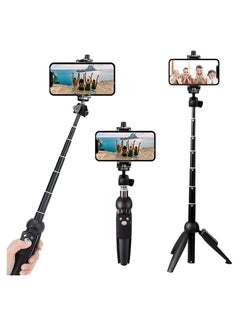 Buy Selfie Stick For Phone Size 4.5-6.2Inch, Extendable Selfie Stick Tripod with Bluetooth Wireless Remote Phone Holder in UAE
