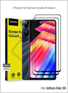 Buy 2 Pieces Edge to Edge Full Surface Screen Protector For Infinix Hot 30 Black/Clear in Saudi Arabia