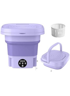 Buy Portable Washing Machine, Portable Washer,8L, Mini Washing Machine, Foldable,Small Washer for Baby Clothes, Underwear or Small Items, Camping&Travel Laundry, Small Size,Space Saving(purple) in UAE