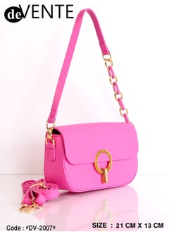 Buy Pink Leather shoulder bag with Leather handle in Egypt