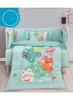 اشتري Summer children's bed mattress consisting of 5 pieces, quilt cover size 90X145 cm, rubber sheet 110X160 cm, pillow size 35 في السعودية