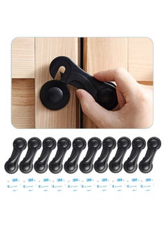 اشتري Child Safety Cabinet Locks (10 Pack) - Baby Proofing Latches Lock for Drawers, Toilet Seat, Fridge, Oven, with 10 Extra 3M Adhesives (Black) في الامارات