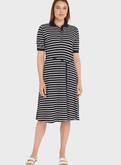 اشتري Striped Polo Neck Dress في الامارات
