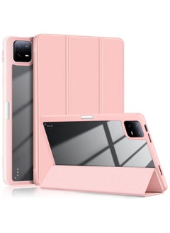 Buy Case For Xiaomi Pad 6/6 Pro 11 Inch Clear Shockproof Back Cover Built-in Pencil Holder Auto Sleep/Wake (Pink) in Egypt