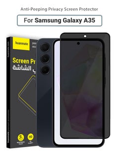 Buy Samsung Galaxy A35 Privacy Screen Protector – Premium Edge to Edge Anti Spy Privacy Tempered Glass, Oleophobic Coating, Delicate Touch, Anti-Explosion, Smooth Arc Edge, Easy Installation in Saudi Arabia