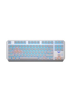 Buy AULA F3087 White Mechanical Gaming Keyboard, with Blue Switches, LED Backlit, 87 Keys Anti-ghosting USB Wired Computer Keyboards in Egypt