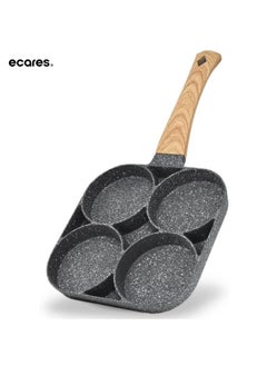 Buy ECARES® Non-Stick Egg Frying Pan, Four-Cup Medical Stone Egg Pan, Ergonomic Egg Frying Pan, Granite Egg Cooker Pan, Pancake Maker, Suitable Gas Stoves & Induction Cooktops, 100% PFOS & PFOA-Free,Black in UAE