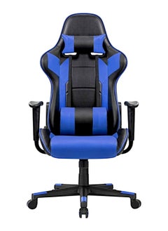 Buy SBF Ergonomic High Back PU Leather Office Chair | Reclining Backrest up to 180° | Gaming Chair with Adjustable Height, Headrest, and Lumbar Support, Blue Black in UAE