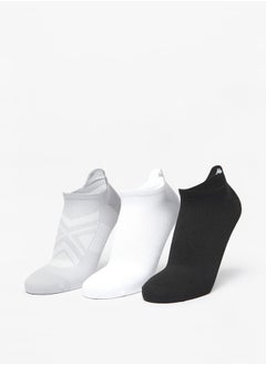 Buy Men's Textured Ankle Length Performance Socks - Set of 3 in UAE