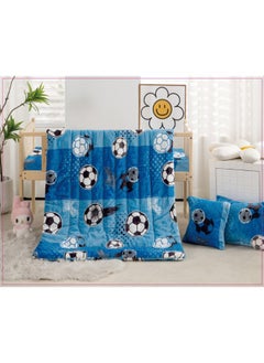 Buy Winter fluffy children's bed sheet 4 pieces double-sided velvet system quilted quilt size (quilt: 150 x 90 cm, elastic sheet: 150 x 70 + 15 cm, pillow: 40 x 30 cm, small pillow: 30 x 30 cm) in Saudi Arabia