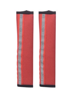 Buy Car seat belt cover and radar reflector, two pieces, suitable for all cars - Red in Egypt