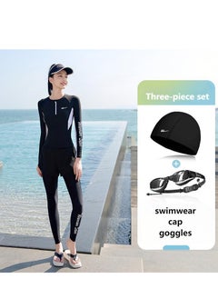 Buy Women's Summer Swimwear With Swimming Goggles and A Swimming Cap in UAE