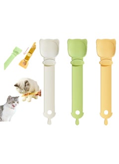 اشتري Cat Strip Happy Spoon, Cat Wet Treat Squeeze Spoon, Cat Strip Feeder Spoon, Cat Bar Squeezer, Cat Treat Feeding Spoon For Lickable Wet Cat Treats Liquid Snack Feeding (3pcs) في الامارات