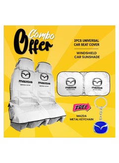 Buy Combo Offer Buy 2 Pcs MAZDA Car Seat cover Windshield Car Sunshade Get Free MAZDA Metal Car Keychain in Saudi Arabia