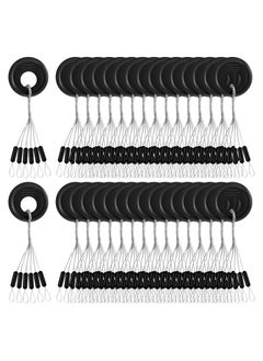 اشتري Rubber Bobber Stoppers, Rubber Floats for Fishing, Weight Stoppers Fishing, 1200 Pieces Fishing Rubber Bobber Beads Stopper, 6 in 1 Black Cylinder Float Sinker Stops في السعودية