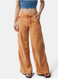 Buy AE Dreamy Drape Linen-Blend Baggy Wide-Leg Cargo Pant in Egypt