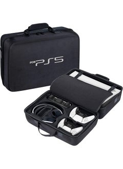 Buy Travel Case Bag for PS5 Shockproof Hard Shell Luxury Waterproof shoulder bag for Playstation 5 Console Digital EVA Storage Organizer for Controllers Cables and Other Accessories Black in UAE