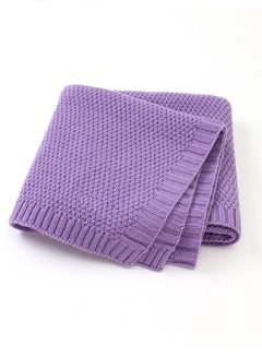 اشتري 100% Acrylic Soft Lightweight Knit Baby Blanket Purple 80x100cm في السعودية