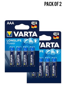Buy Varta Long Life Power Micro LR03 AAA Batteries Pack of 2 in UAE