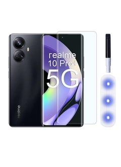 Buy Full Glass Screen Protector For Realme 10 Pro+ / Realme 10 Pro Plus UV Tempered Glass Full Glue Cover Screen Protector For Realme 10 Pro Plus Fingerprint Unlock Screen Glass Film in Egypt