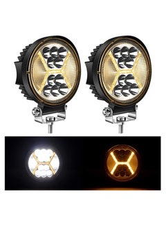 Buy 4.5 Inch Round 24 Diode High Power LED Work Light W/ X Amber Light Guide in UAE