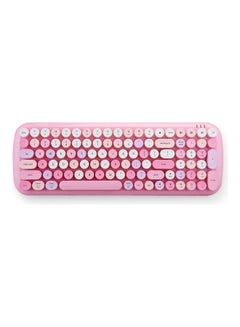 اشتري Mofii Candy Bt Wireless Mixed Colour 100 Key Circular Keycap Mini Portable Girls Keyboard For Phone/Tablet/Laptop Pink في السعودية