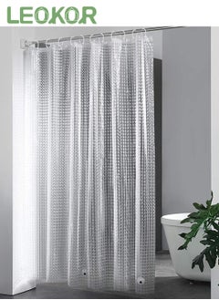 اشتري EVA Clear Shower Curtain Liner Lightweight Plastic Bathroom Shower Showroom Inner Curtain with Rustproof Grommets في السعودية