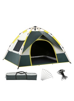 اشتري Camping Tent - 3-4 Person Family Tent Instant Easy Set up Tent with Carry Bag, Waterproof Windproof Pop Up Tent for Camping, Hiking, Mountaineering في الامارات