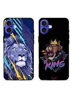 اشتري Two Cases For Apple iPhone 16 Plus Protective Covers King Lion في السعودية