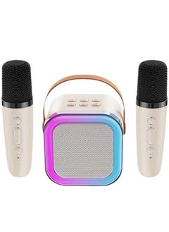 اشتري Mini Karaoke Machine for Kids Adults Portable Bluetooth Speaker with 2 Wireless Microphones Toys Birthday Gifts for Girls Boys في السعودية