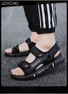 Buy Men's Trendy Outdoor Personalized Sandals Household Anti-slip Summer Beach Sandals Black in UAE