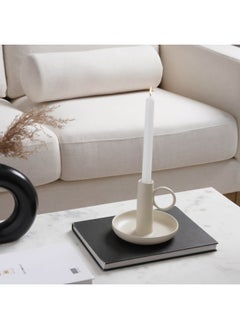 Buy Chantel Ceramic Candle Holder 15.2X15.2X13.35cm - Off White in UAE