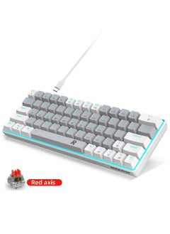 Buy ROCK POW 60% Wired Mechanical Gaming Keyboard 63 keys Ice Blue Backlit Ultra-Compact Mini Keyboard Mini Compact Keyboard for PC/Mac Gamer Typist Easy Carry on Trip Red Switch in Saudi Arabia