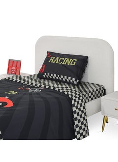 اشتري Race Car Single-Sized Duvet Cover Set, Multicolour - 135x200 cm في الامارات