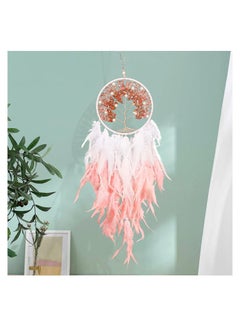 Buy Dream Catcher, Tree of Life Pink Dreamcatcher Handmade Dream Catchers with Natural Healing Crystal Stone Wall Hanging Decor Ornaments Craft for Girls Bedroom, Car, Home Decoration in UAE