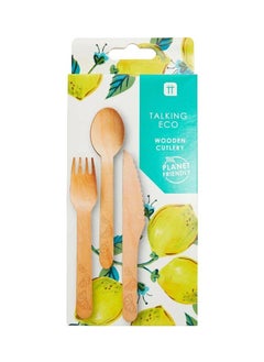 Buy 6 Sets Wooden Cutlery Picnic Set in UAE