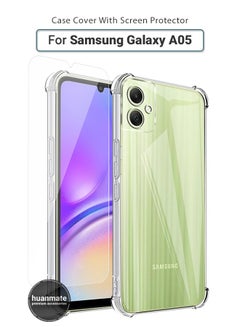 Buy 2 in 1 Samsung Galaxy A05 Protection Pack - Ultra Clear Shockproof Case & Screen Protector, All Round Protection, Back Cover & Screen Protector for Samsung Galaxy A05 in Saudi Arabia