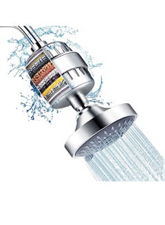 Buy 20 stage shower filter shower head filter with vitamin c water softener reduces dry itchy skin for hard water high output shower water filter to remove chlorine heavy metals and other sediments in Saudi Arabia