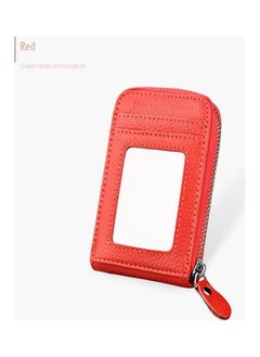 Buy Mirror Detail Zip Around Card Holder Red in UAE